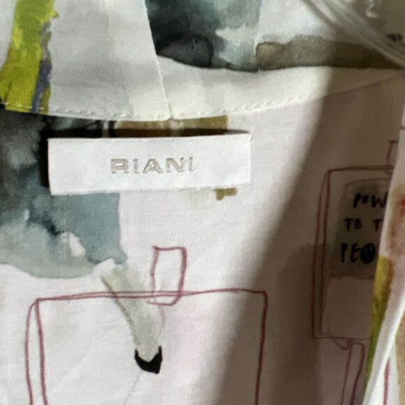 Riani Woman's Pink Power To The People Size 10 Artwear Long Sleeve Button Down - Picture 4 of 16